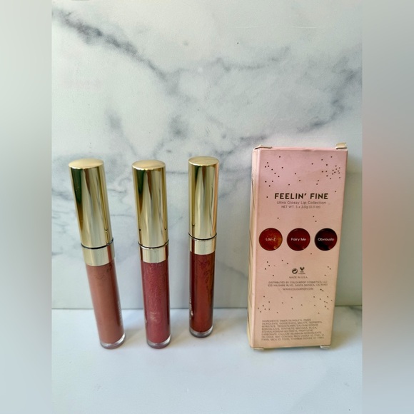 NEW IN BOX ColourPop “Feelin’ Fine” Ultra Glossy Lip Collection (Set of 3) - Picture 3 of 4